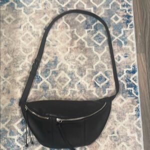 Lucky Brand Black Leather Crossbody Bag with Sleek Design